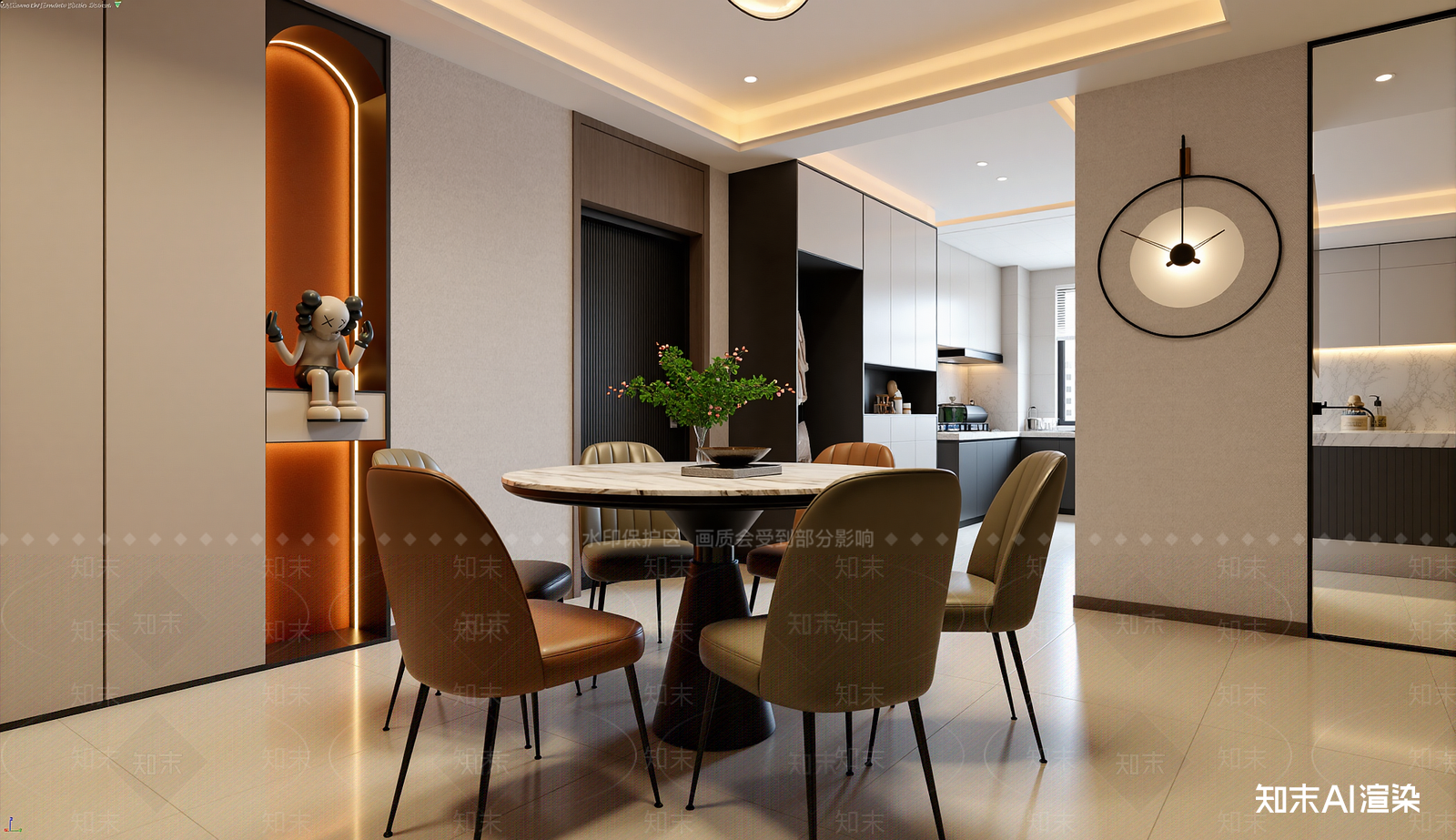 现代家居餐厅3D模型下载【ID:1221749213】