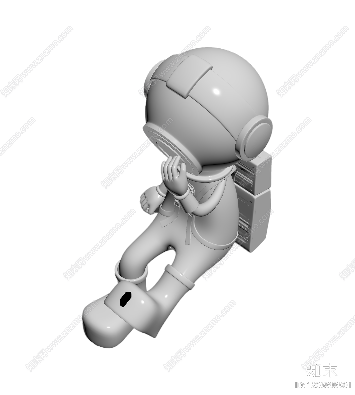 宇航员雕塑摆件3D模型下载【ID:1206898301】