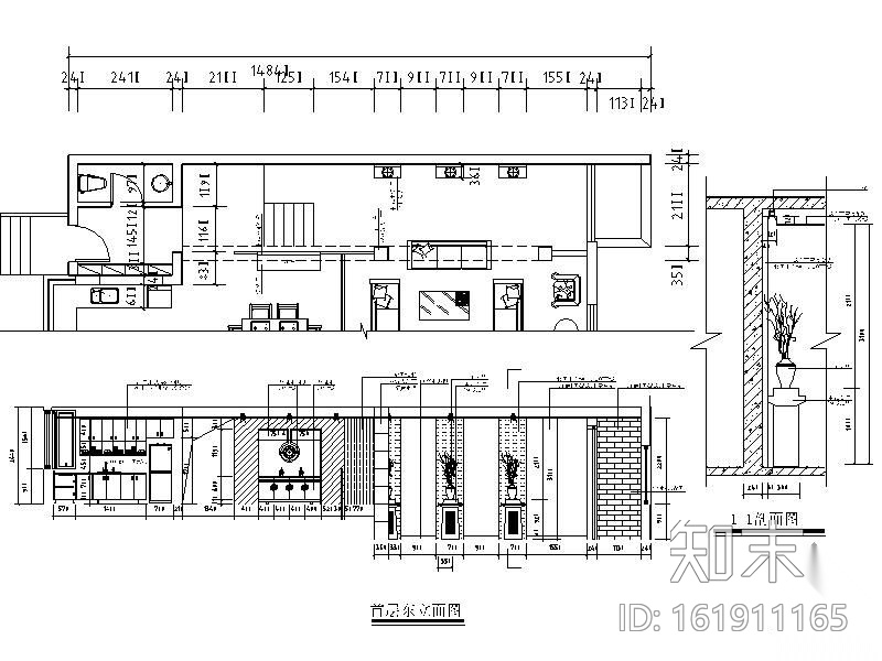 双层别墅中式风格装修图(含效果)cad施工图下载【ID:161911165】