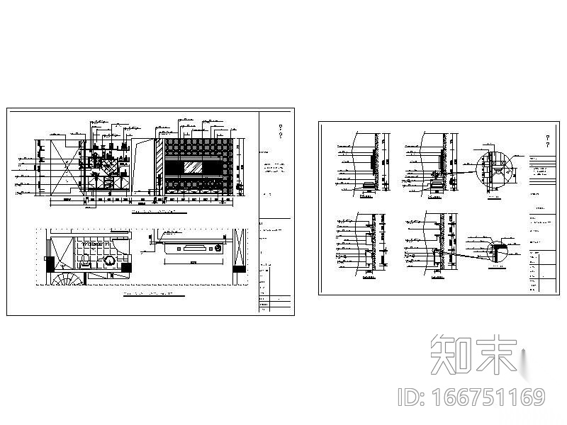 现代客厅电视背景墙详图施工图下载【ID:166751169】