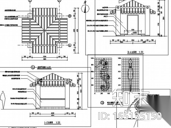 [广东]超大型主题购物公园加勒比海区景观设计施工图cad施工图下载【ID:165135150】