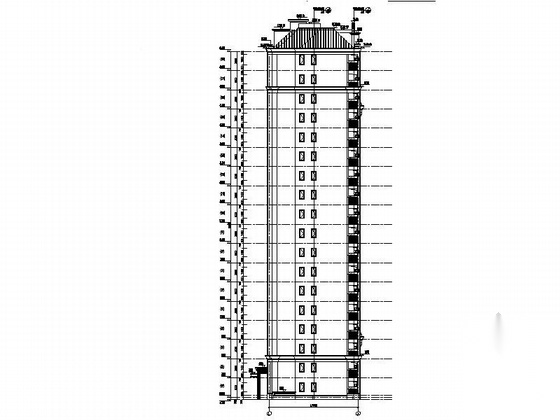 [浙江]18层现代风格单体住宅建筑施工图（甲级设计院）施工图下载【ID:166058135】