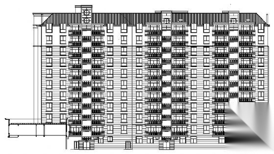 某十一层住宅楼建筑方案图cad施工图下载【ID:149851131】