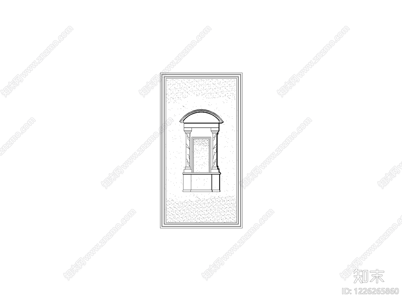 陈设类立面挂画cad施工图下载【ID:1226265860】