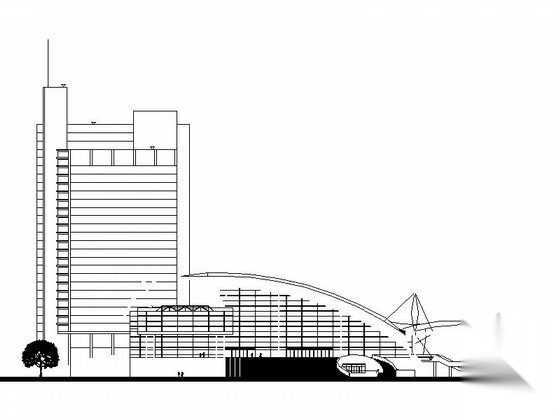 某大型会展中心建筑方案图cad施工图下载【ID:166432155】