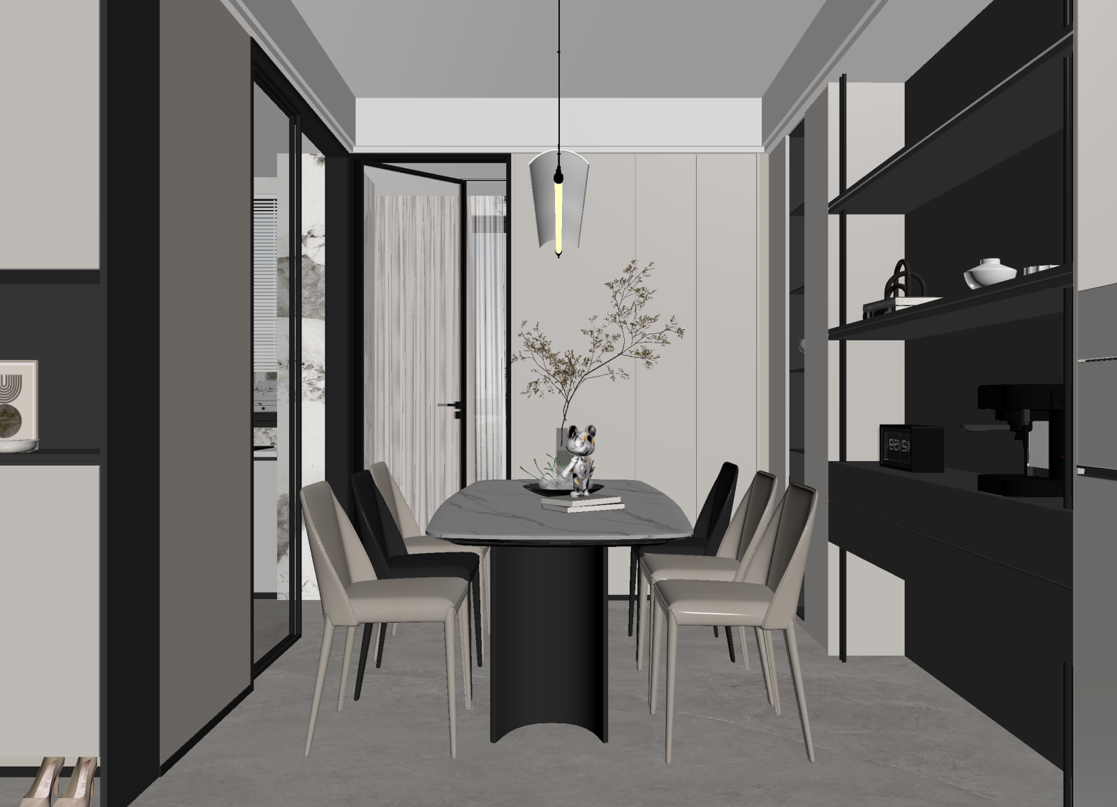 现代家居餐厅3D模型下载【ID:1214712438】