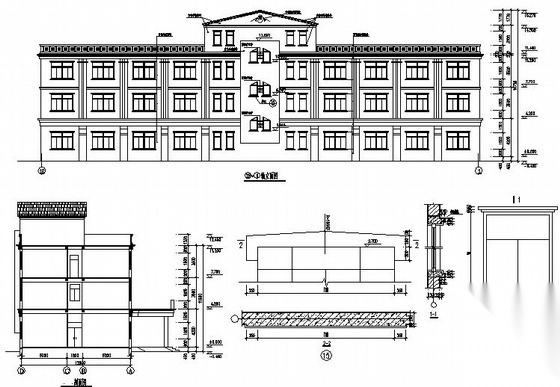 三层办公楼建筑施工图cad施工图下载【ID:151431141】