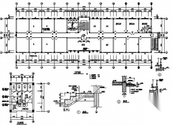 三层办公楼建筑施工图cad施工图下载【ID:151431141】