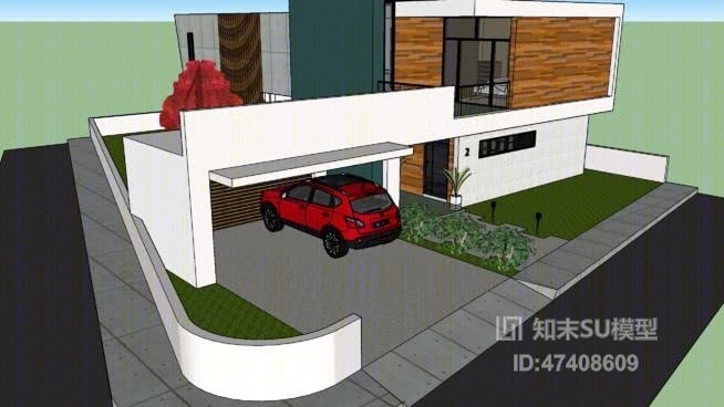 独栋别墅SU模型下载【ID:217945335】