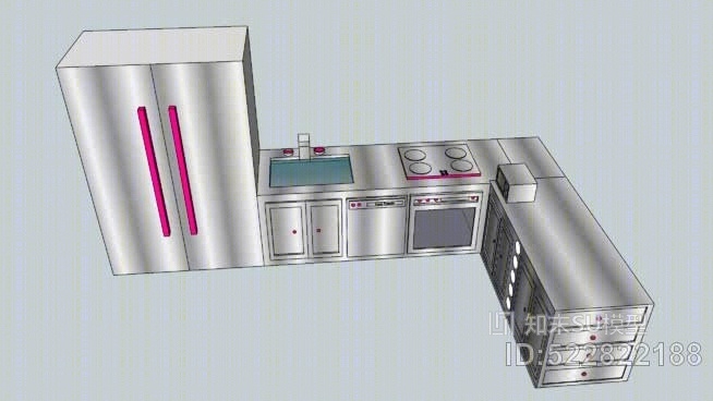 烹饪厨房SU模型下载【ID:522822188】