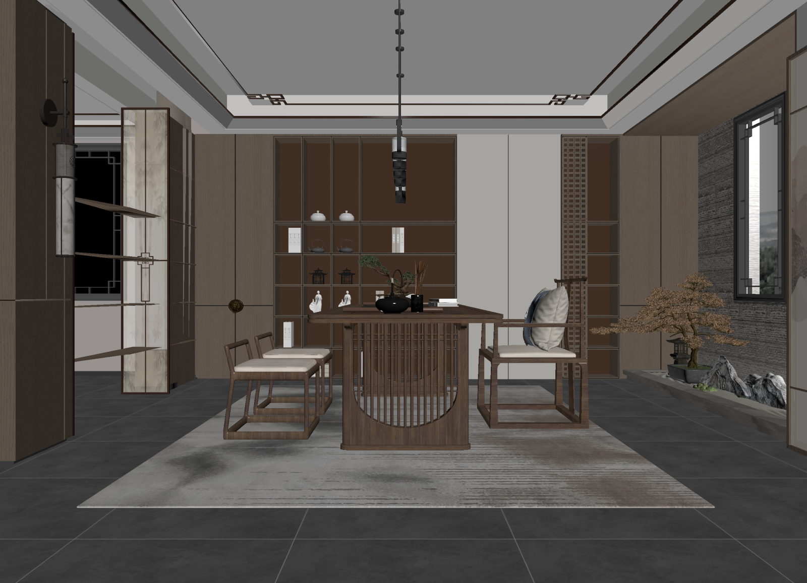 新中式茶馆3D模型下载【ID:1214353902】