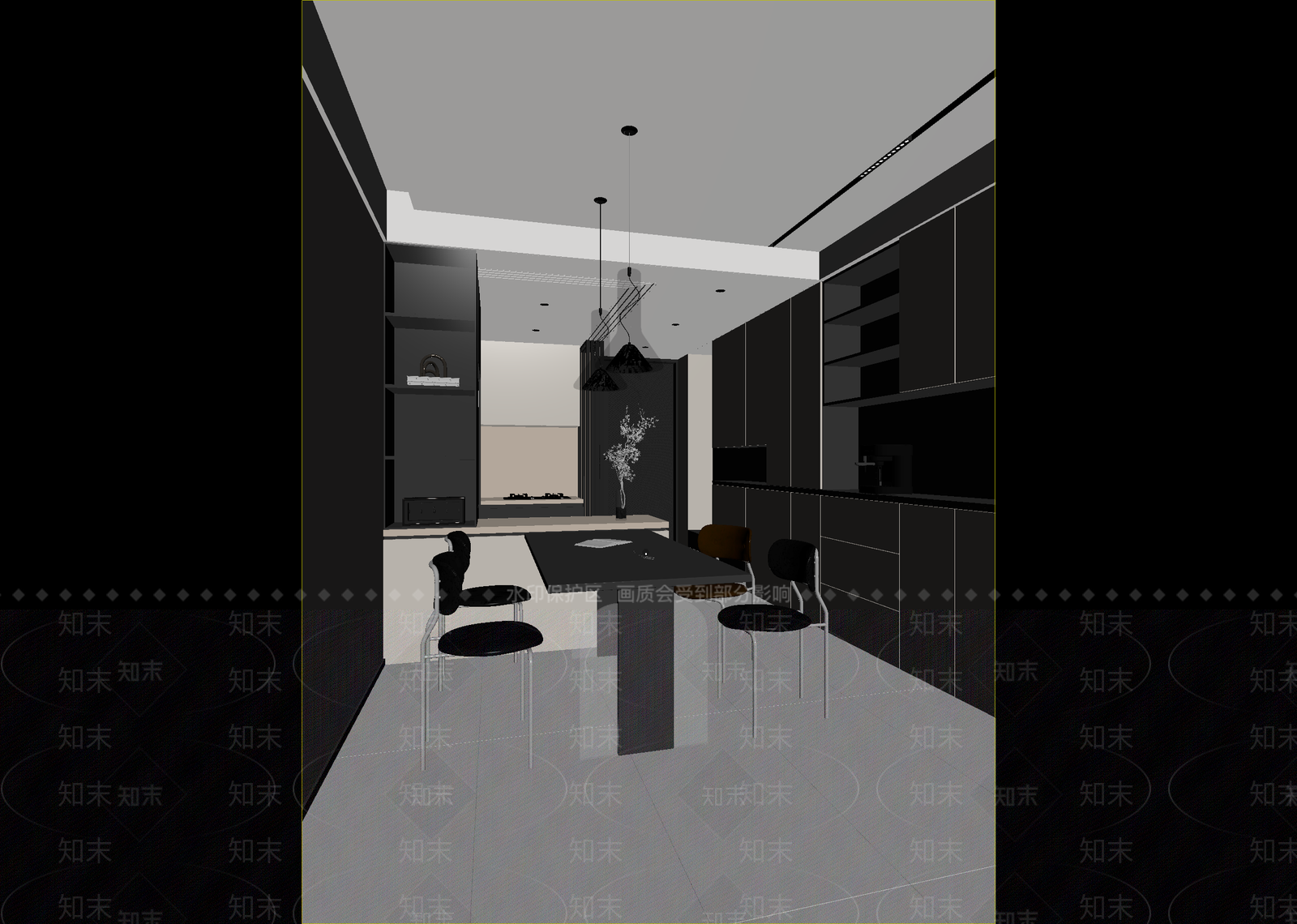 现代茶水间3D模型下载【ID:1214784102】