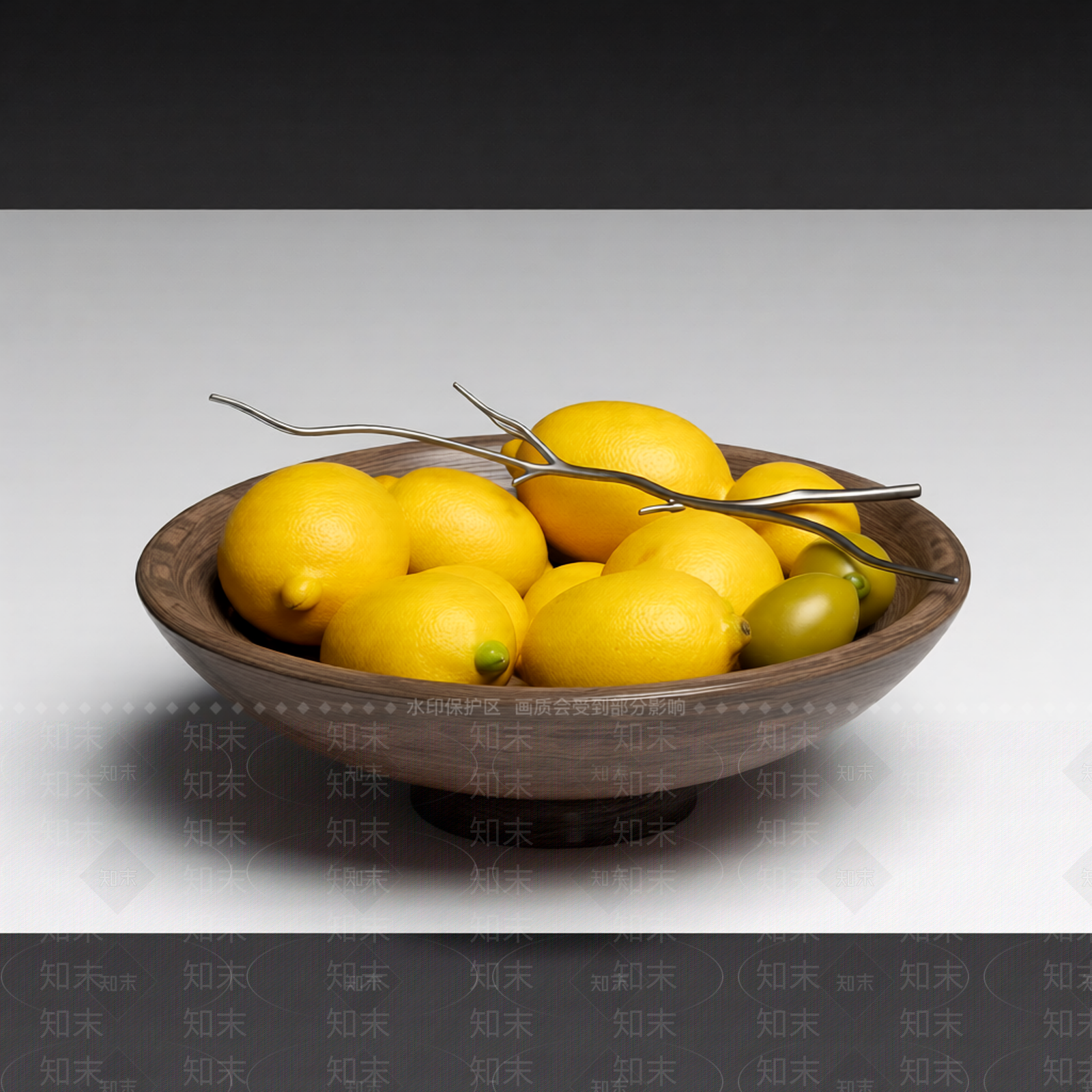 木碗柠檬装饰组合3D模型下载【ID:1206197016】