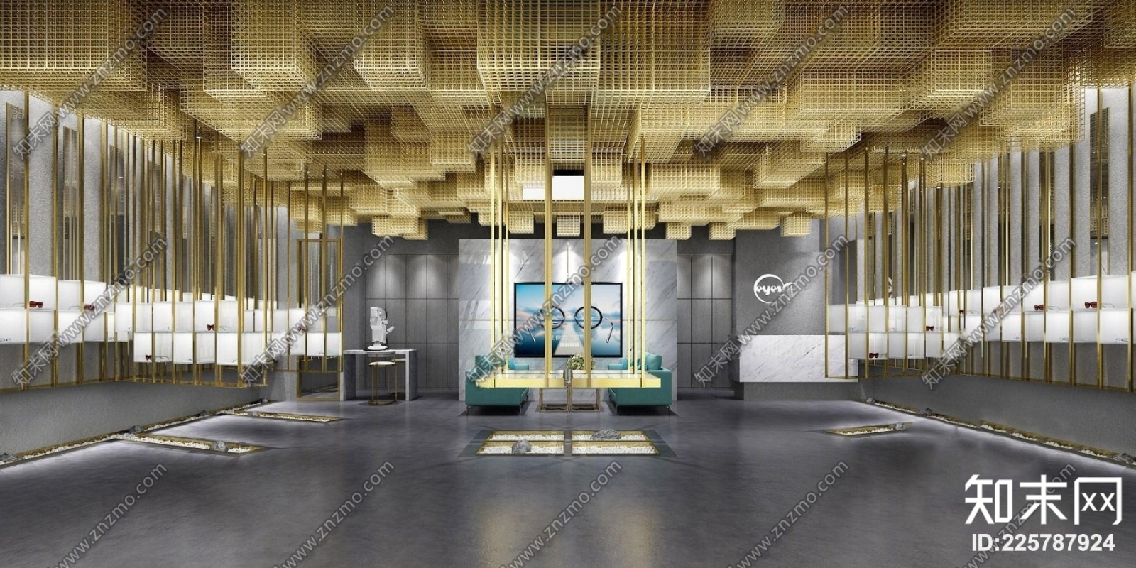 现代眼镜店专卖店3D模型下载【ID:225787924】