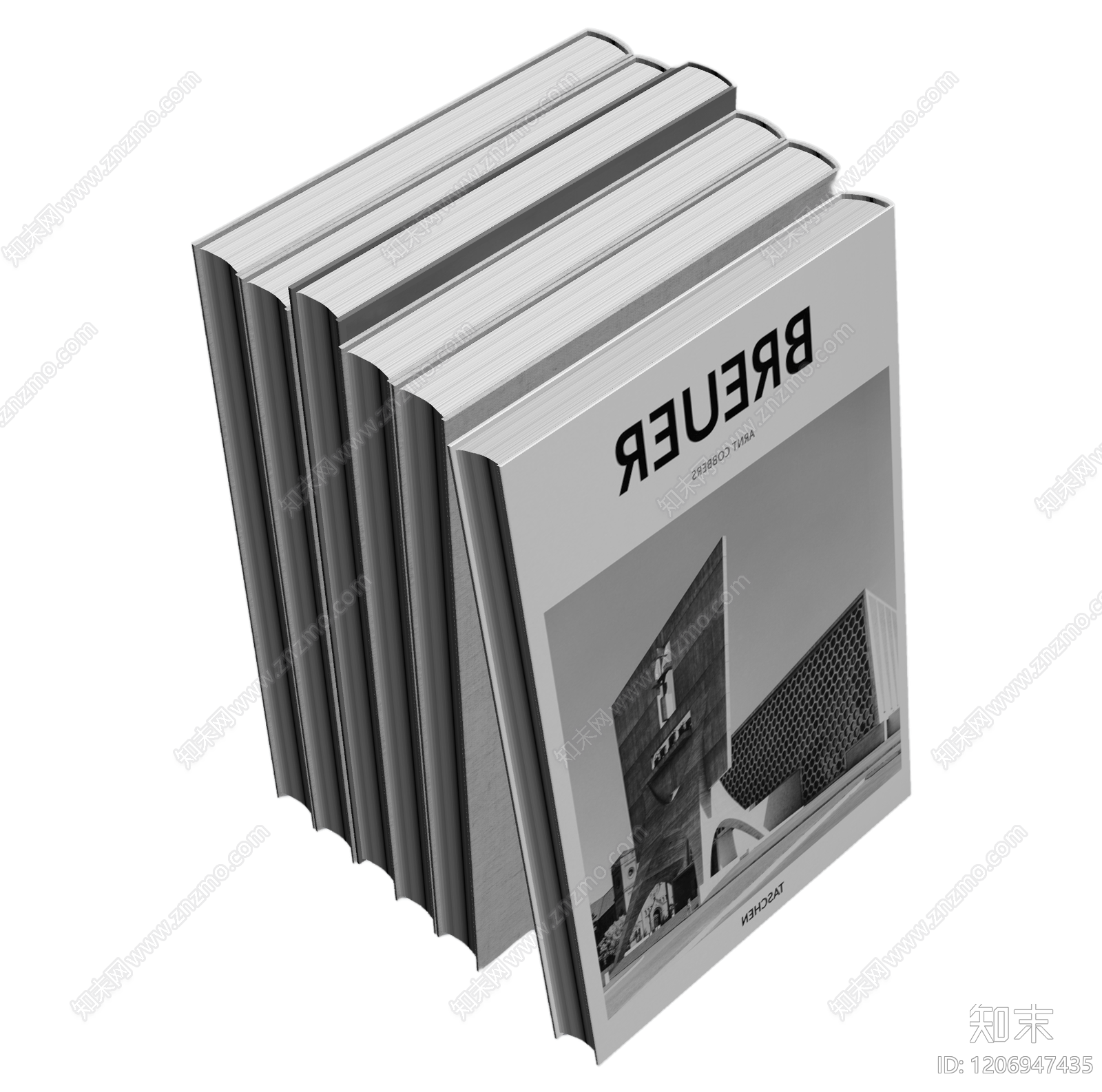 书籍堆叠装饰模型3D模型下载【ID:1206947435】