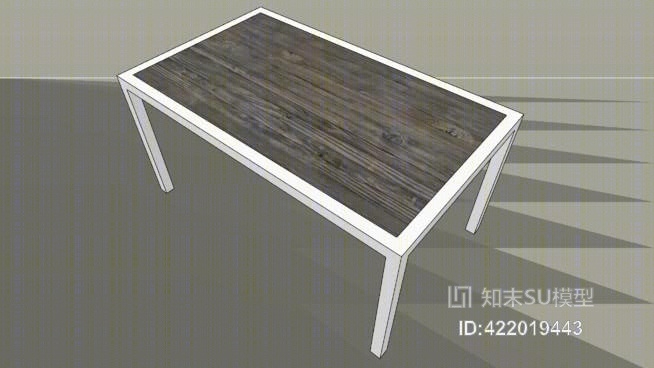户外桌子-木材和金属5’-SU模型下载【ID:422019443】