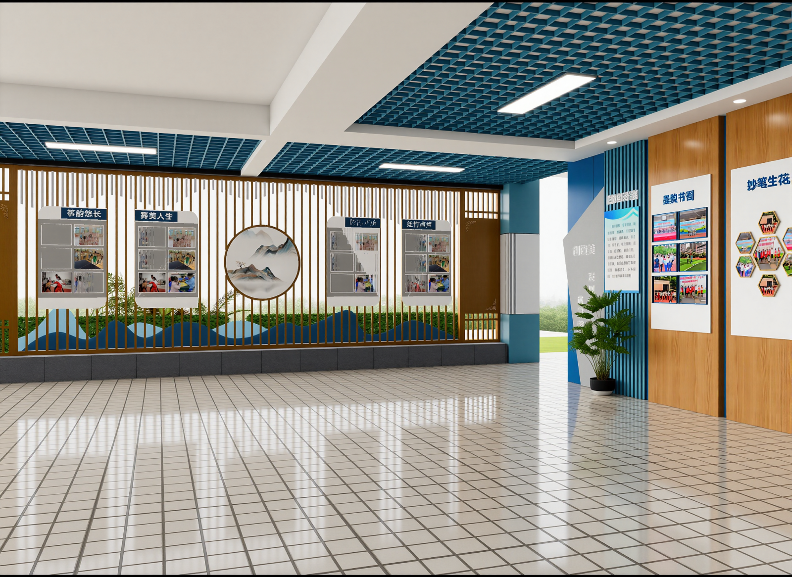 现代学校展厅3D模型下载【ID:1214711128】