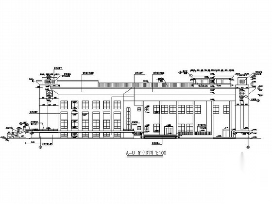 [新疆]2层框架结构大学小礼堂建筑设计施工图cad施工图下载【ID:165948161】