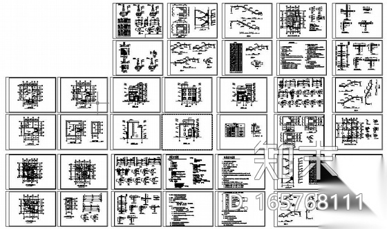 某三层别墅建筑结构施工图全套施工图下载【ID:165768111】