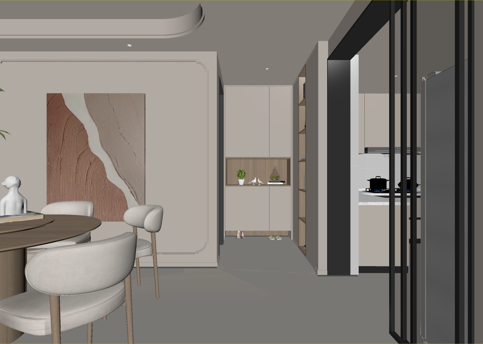 奶油家居餐厅3D模型下载【ID:1214767857】