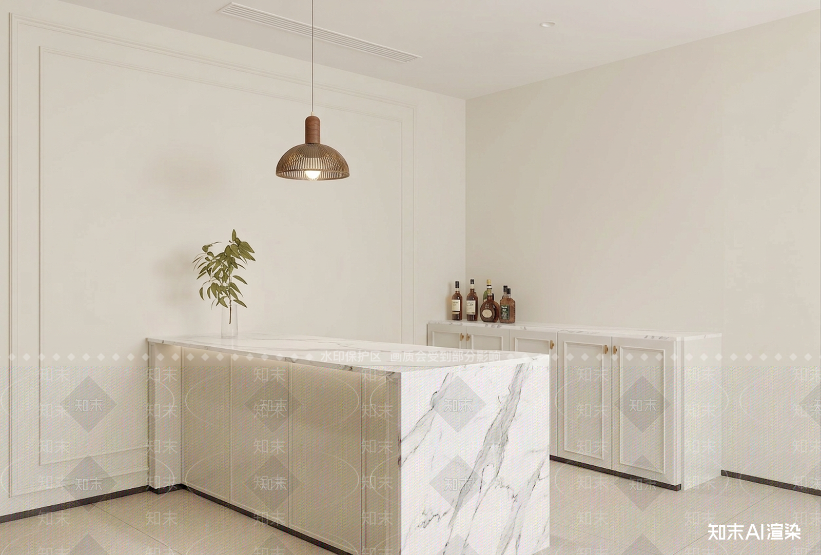 白色大理石吧台酒店大堂3D模型下载【ID:1227404488】