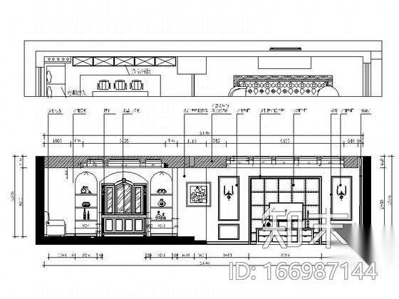 [北京]浪漫城邦典雅美式风格别墅样板间装修施工图（含效...cad施工图下载【ID:166987144】