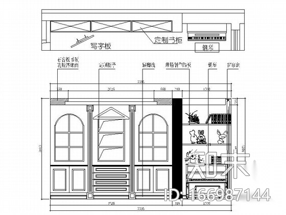 [北京]浪漫城邦典雅美式风格别墅样板间装修施工图（含效...cad施工图下载【ID:166987144】