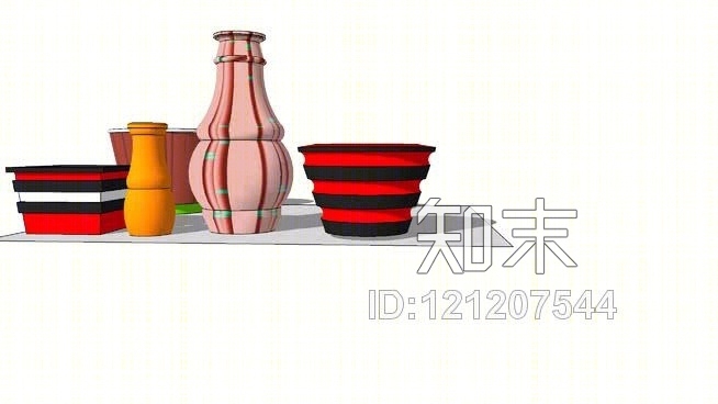 现代花艺SU模型草图