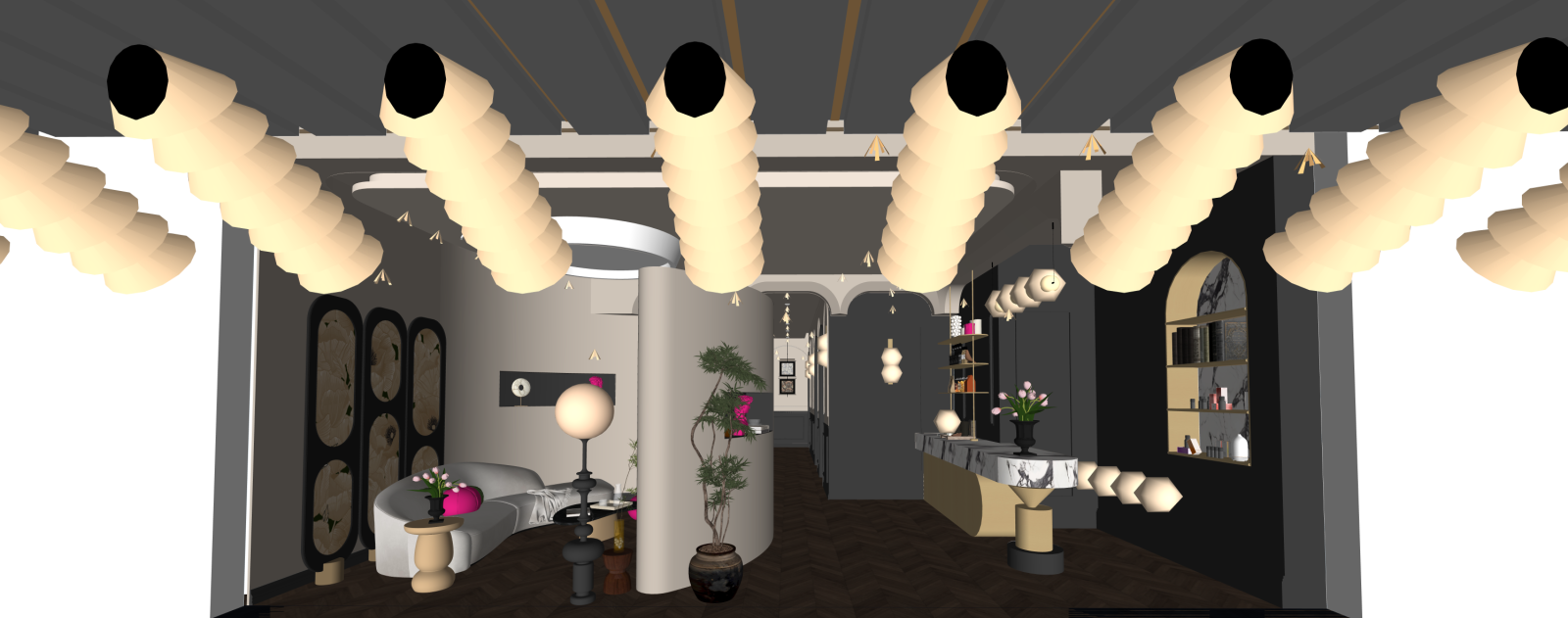 法式理发店SU模型下载【ID:1216042684】