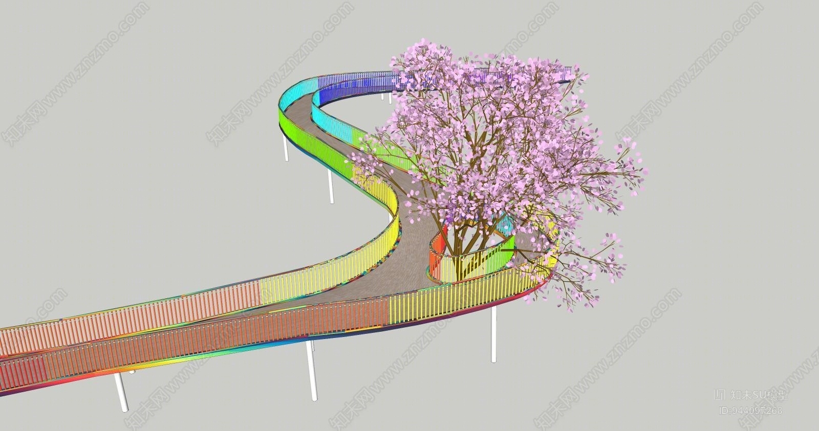 现代风格景观桥SU模型下载【ID:944097268】