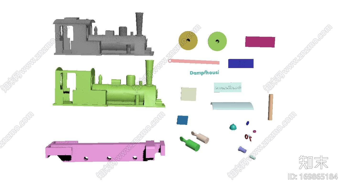 蒸汽机车3d打印模型下载【ID:169865184】