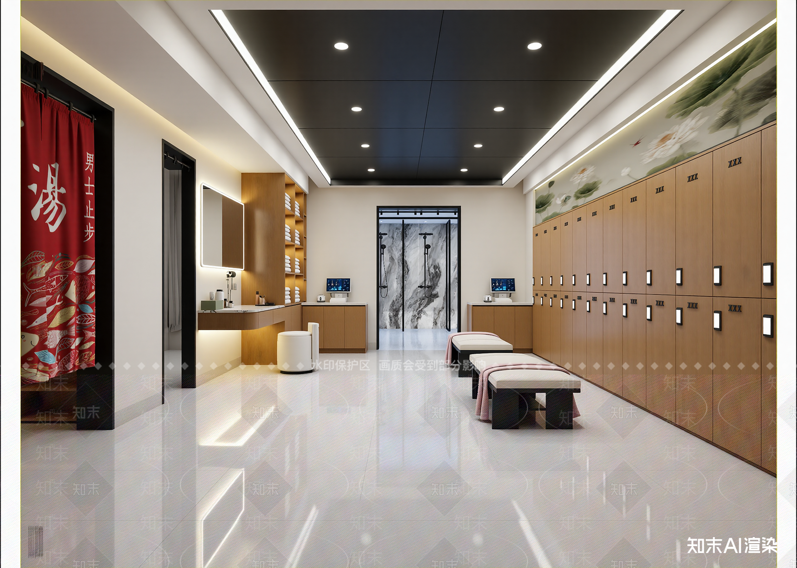 现代更衣室3D模型下载【ID:1215924620】