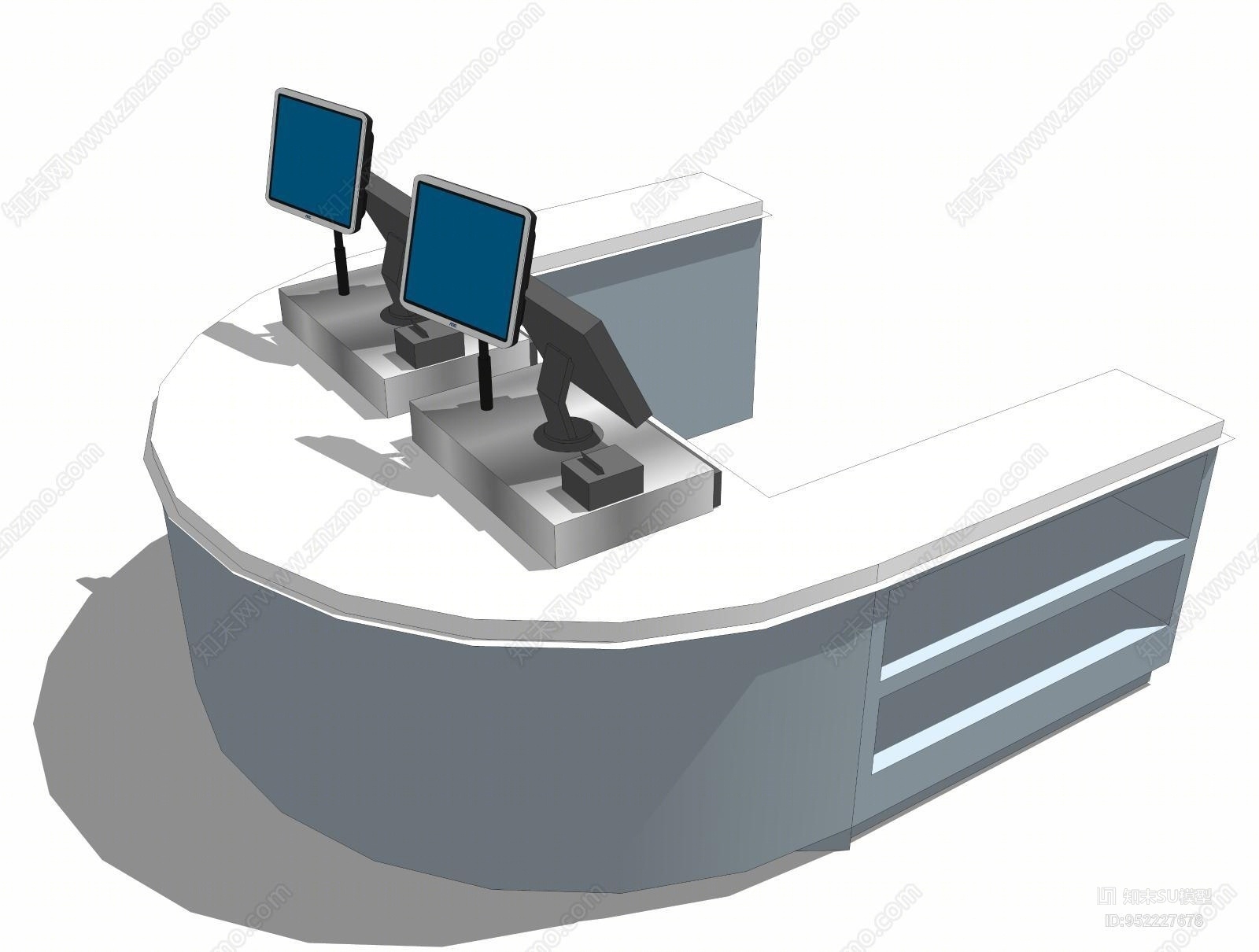 现代风格收银台SU模型下载【ID:952227678】