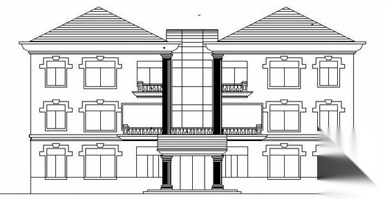 河北省某豪华三层别墅建筑方案图cad施工图下载【ID:149893193】