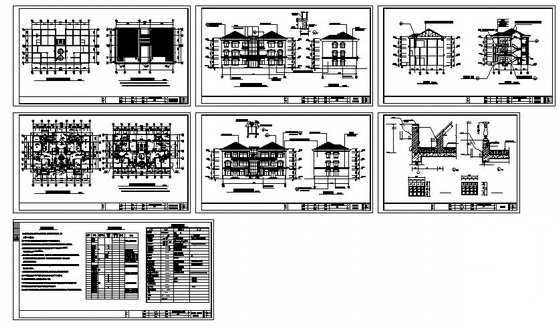 河北省某豪华三层别墅建筑方案图cad施工图下载【ID:149893193】