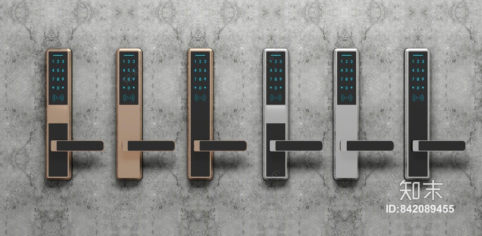 现代密码锁模型组合3D模型下载【ID:842089455】