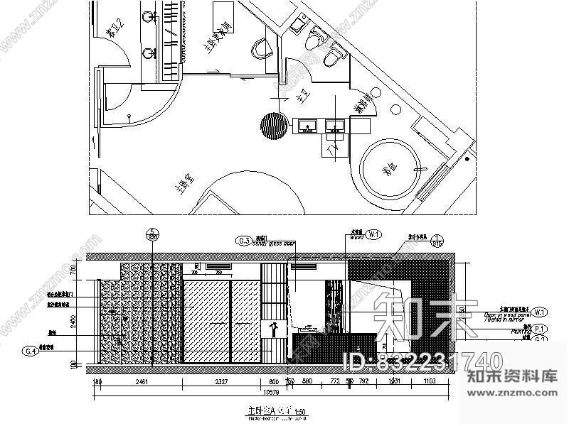 图块/节点主卧立面图cad施工图下载【ID:832231740】