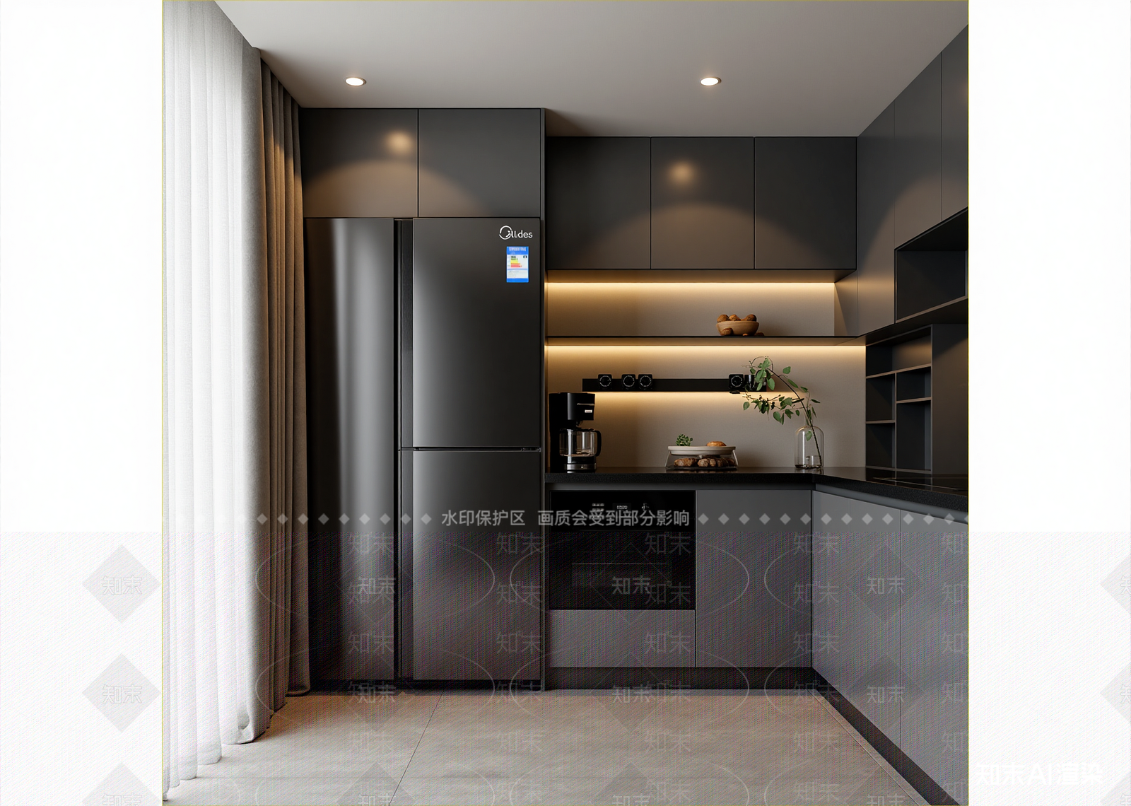现代开放式厨房3D模型下载【ID:1214980678】