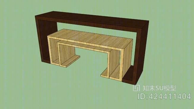 组合柜和茶几，座椅，长凳，桌子设置控制台SU模型下载【ID:424411404】