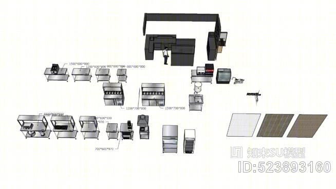 厨房家具SU模型下载【ID:523893160】