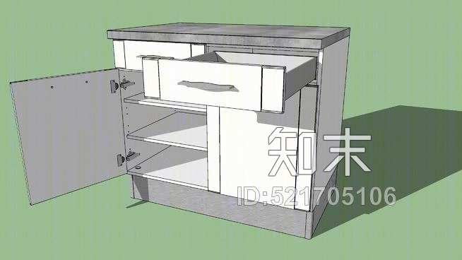 厨房橱柜2个门-SU模型下载【ID:521705106】