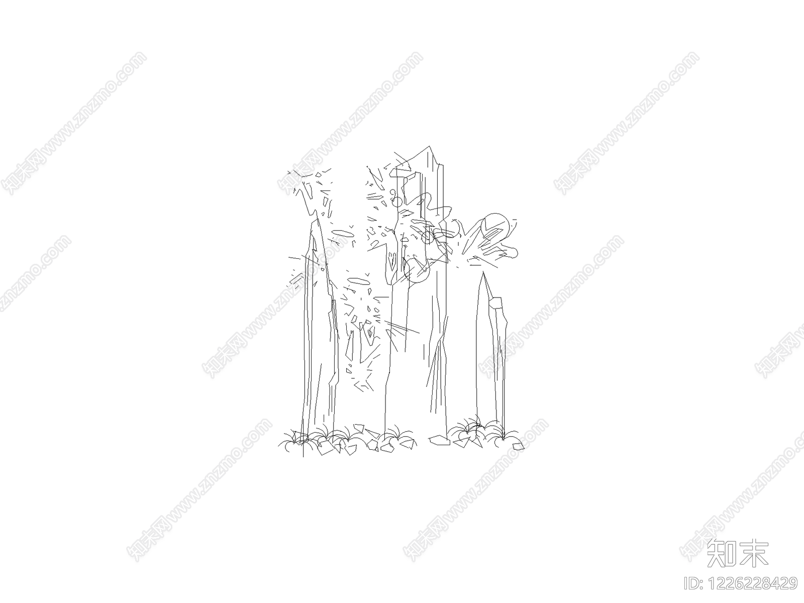 现代背景墙CAD图纸