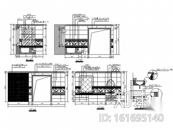 [广东]某豪华陶瓷展厅室内装修施工图cad施工图下载【ID:161695140】