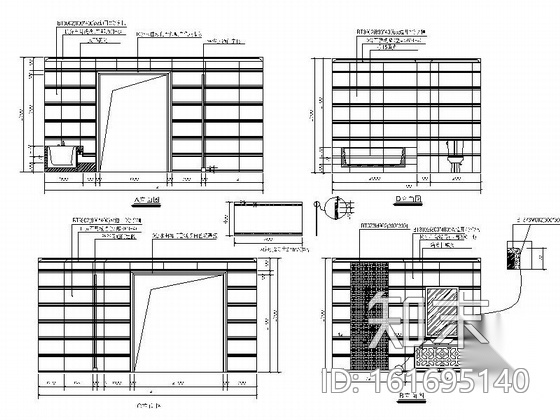 [广东]某豪华陶瓷展厅室内装修施工图cad施工图下载【ID:161695140】