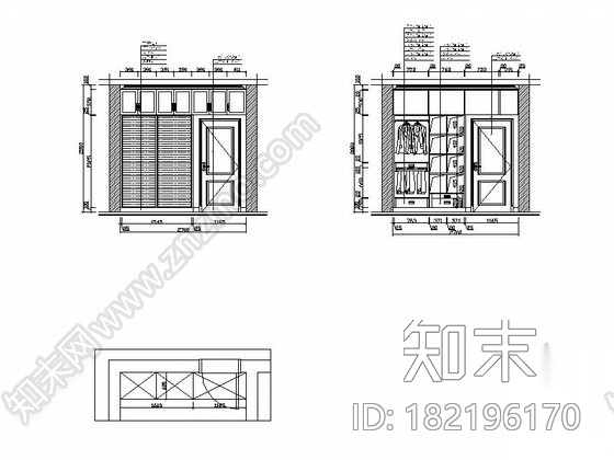 [株洲]某雅苑小区三室两厅装修图（含效果图）cad施工图下载【ID:182196170】