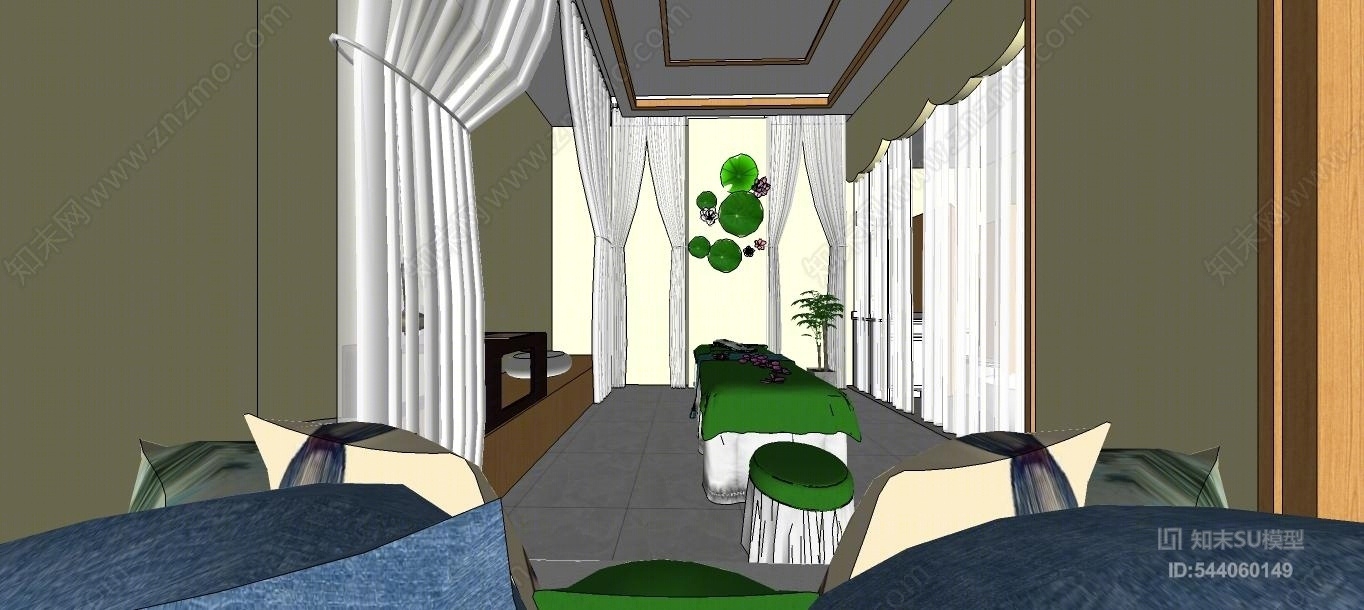 新中式养生馆SU模型下载【ID:544060149】