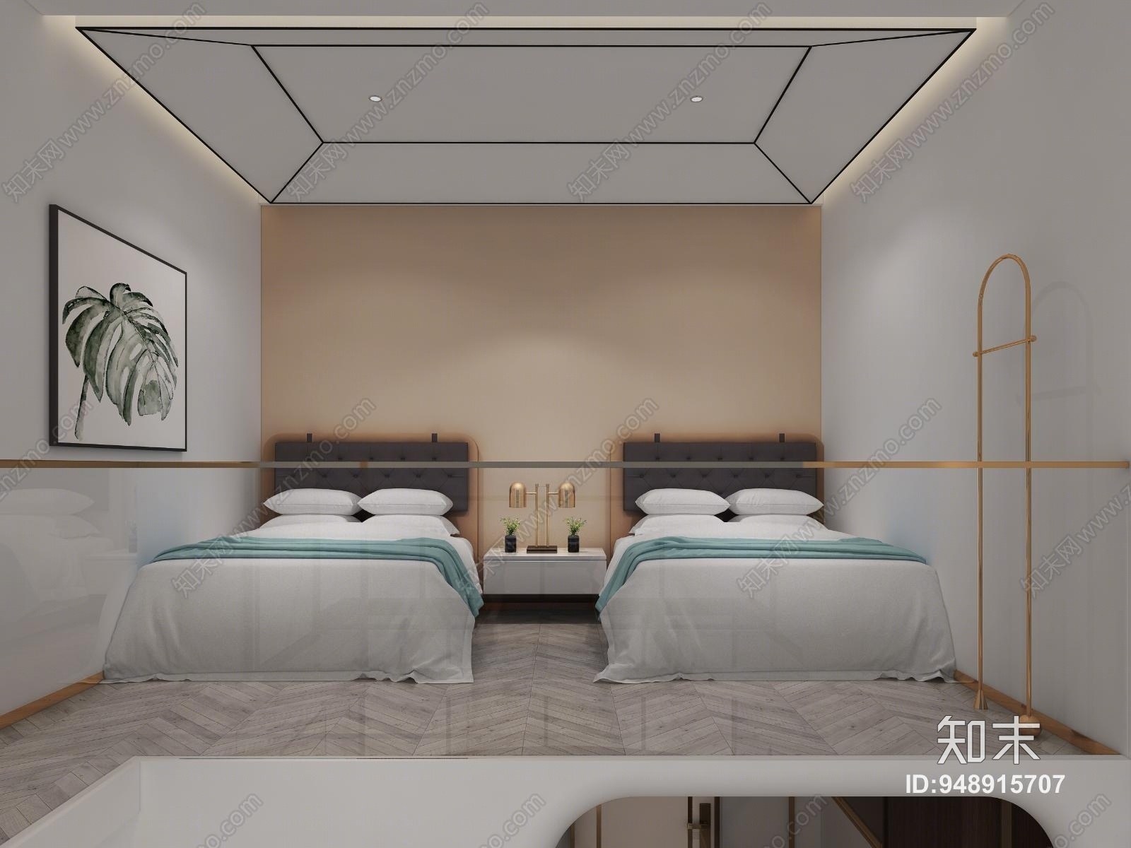 现代民宿客厅3D模型下载【ID:948915707】