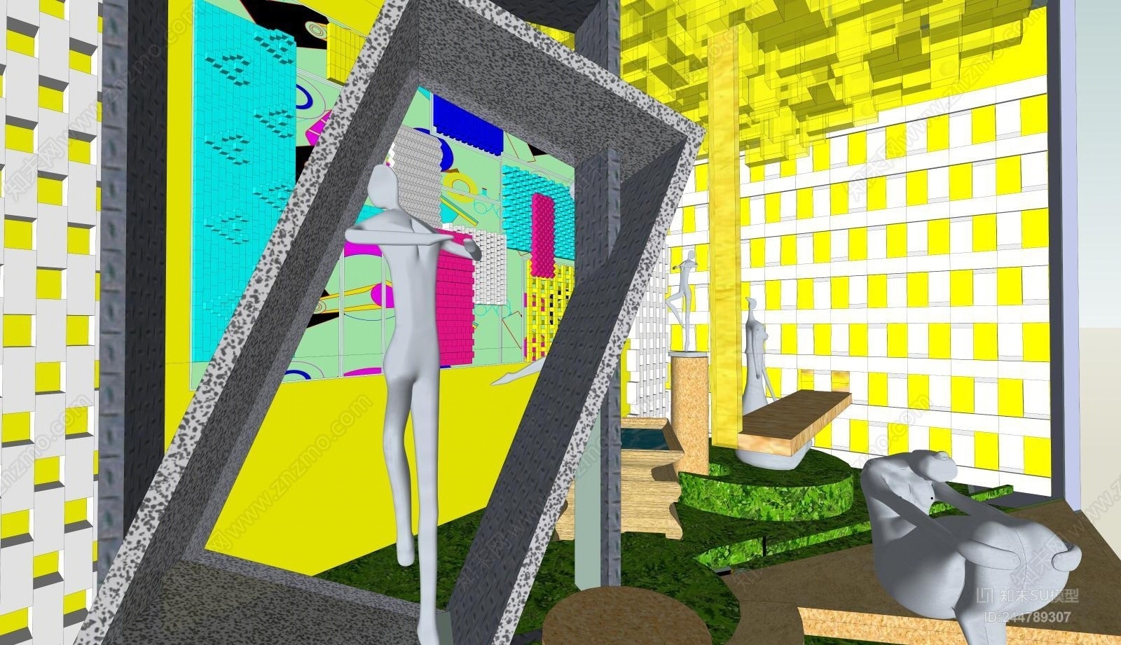 现代创意橱窗SU模型下载【ID:244789307】