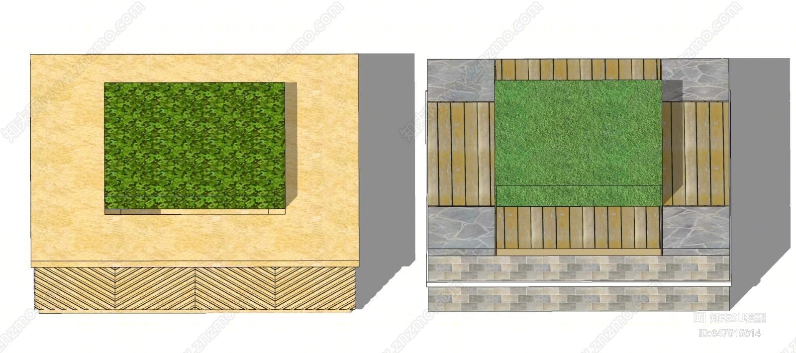 现代方形树池SU模型下载【ID:647515614】