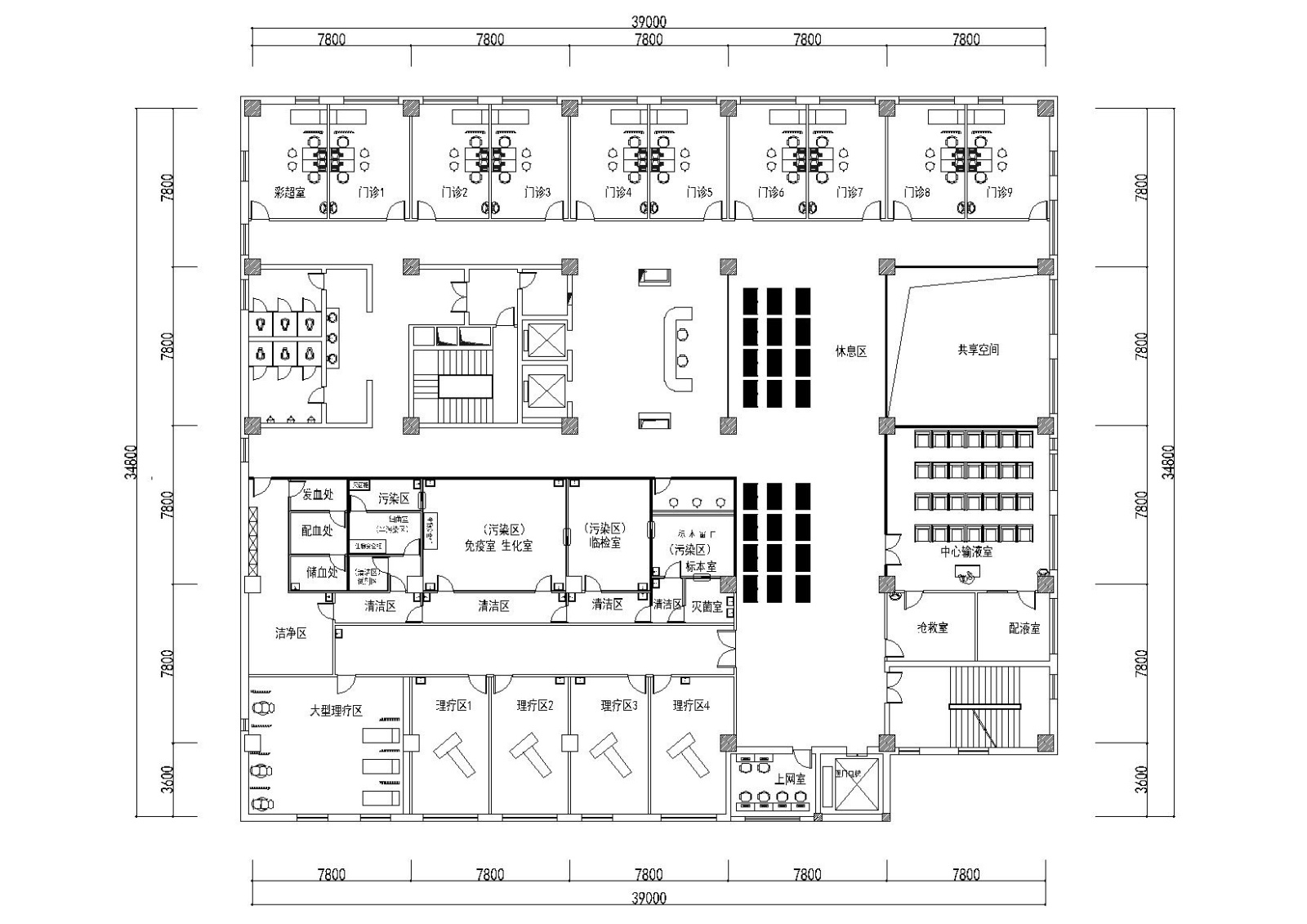 [辽宁]沈阳仁济妇婴医院工程施工图+效果图cad施工图下载【ID:160501112】